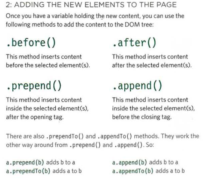 Inserting elements